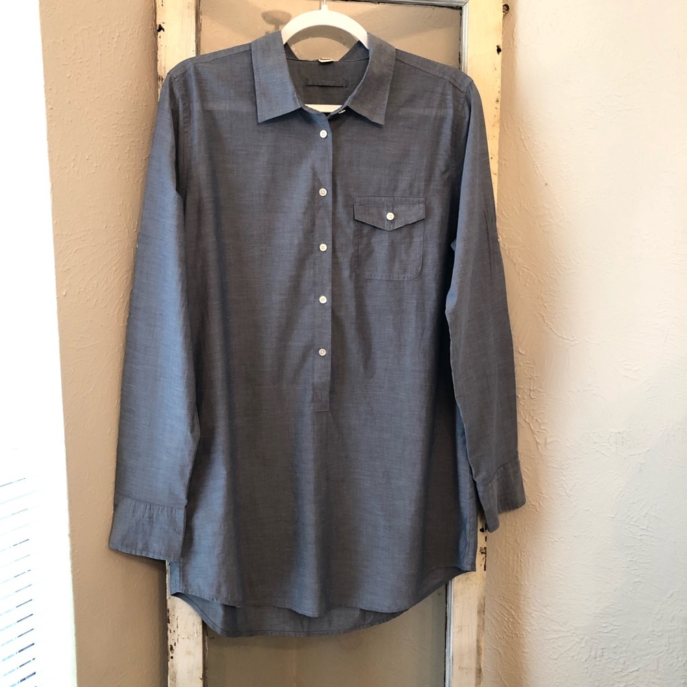 J. Crew Blue Button-Up Tunic